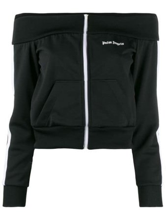 Palm Angels off-the-shoulder track jacket $372 - Buy Online - Mobile Friendly, Fast Delivery, Price