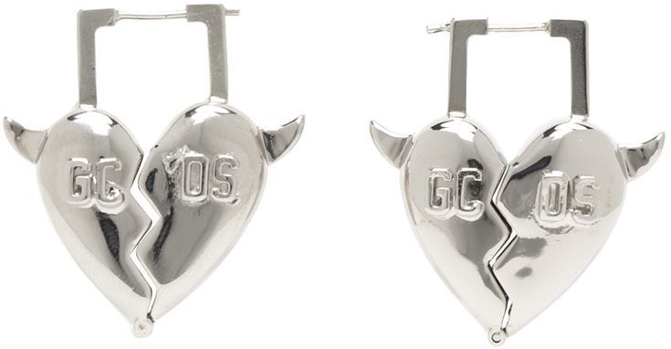 silver heartbreaker earrings | GCDS