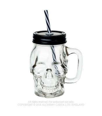 Glass Skull Drinking Jar (AGJ1) ~ Drinking Jar | Alchemy England
