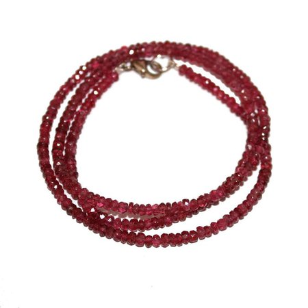 Vintage Red/Pink Spinel Necklace - Beautiful vibrant red pink spinel jewelry sterling silver clasp