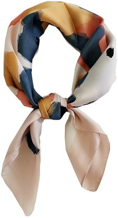 FONYVE Silk Feeling Scarf Medium Square Satin Head Scarf for Women 27.5 × 27.5 inches at Amazon Women’s Clothing store