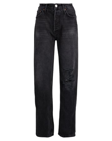 RE/DONE | High-Rise Loose Distressed Jeans | INTERMIX®