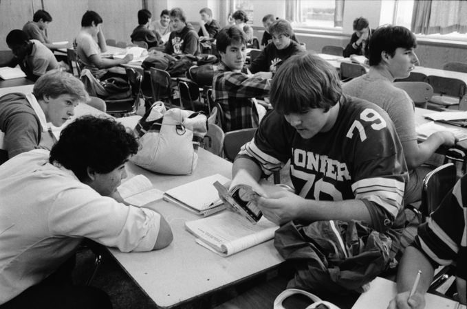 Pioneer High School Students In Study Hall, October 1985 | Ann Arbor District Library