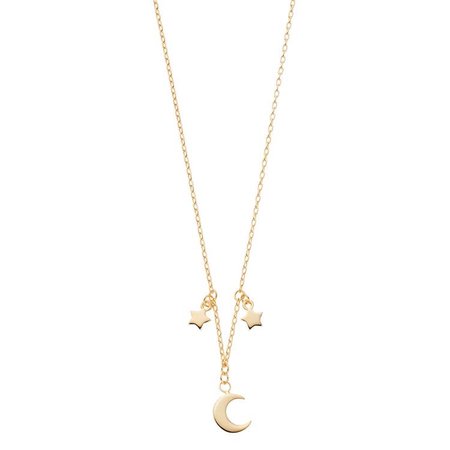 gold stars & moon charm necklace