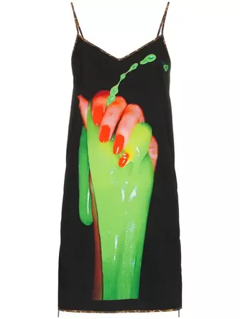 Adam Selman Graphic Slip Dress - Farfetch