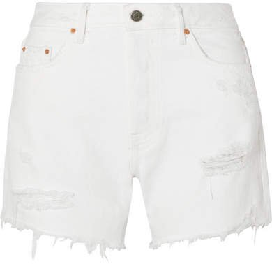 Jourdan Distressed Denim Shorts - White