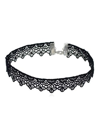Flower Design Lace Necklace in Black | Sammydress.com