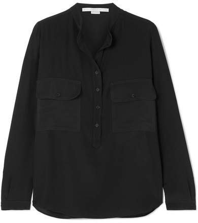Estelle Silk Crepe De Chine Shirt - Black