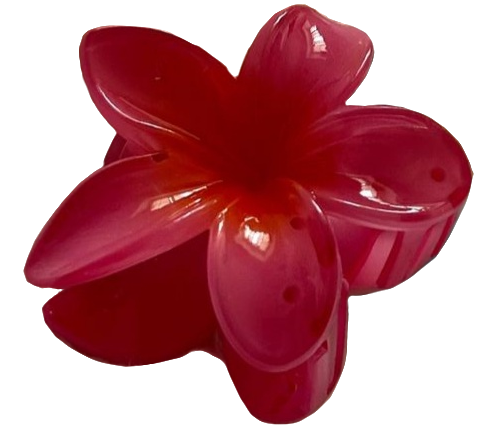 red hibiscus flower hair claw clips