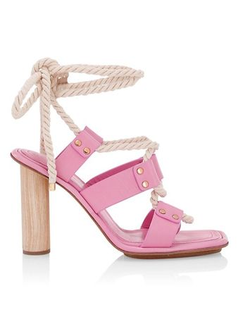 Shop Ulla Johnson Elvie Rope High-Heel Ankle-Tie Sandals | Saks Fifth Avenue