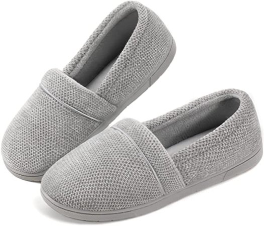 Amazon.com | ULTRAIDEAS Women's Cozy Memory Foam Slippers, Lightweight Chenille House Shoes with Indoor Anti-Skid Rubber Sole (8, Grey) | Slippers