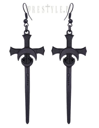Black Moon Sword Earrings