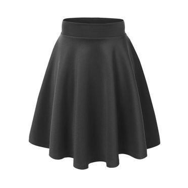 KOGMO Womens Basic Solid Versatile Stretchy Flared Casual Skater Skirt - Walmart.com
