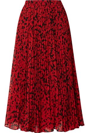 MICHAEL Michael Kors | Pleated printed fil coupé georgette midi skirt | NET-A-PORTER.COM