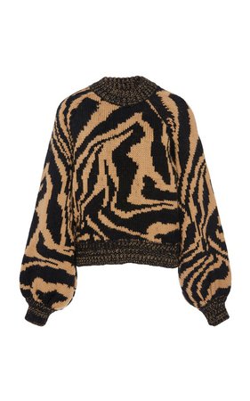 Intarsia Wool and Alpaca-Blend Sweater by Ganni | Moda Operandi