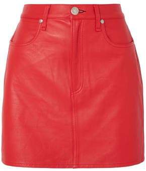 Moss Leather Mini Skirt