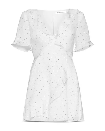 BCBGENERATION Ruffled Polka-Dot Dress | Bloomingdale's white