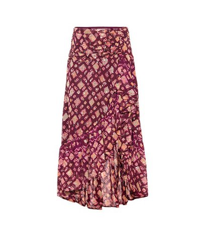 Alie silk-blend fil coupé skirt