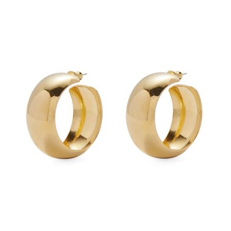 Lady Grey Dome Gold-Plated Hoop Earrings - Google Search