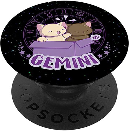 Amazon.com: Kawaii Cats Astrology Zodiac Gemini PopSockets PopGrip: Swappable Grip for Phones & Tablets