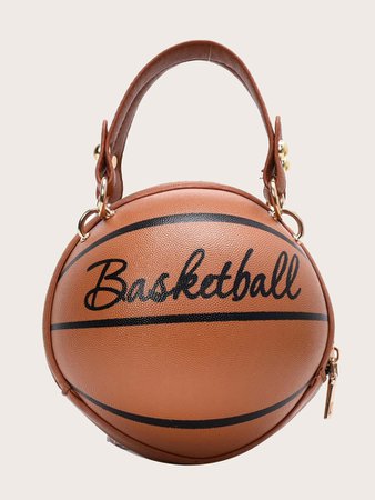 Letter Graphic Basketball Shaped Satchel Bag | SHEIN UK