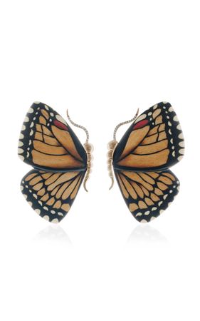 Marquetry Wood Butterfly Earrings By Silvia Furmanovich | Moda Operandi