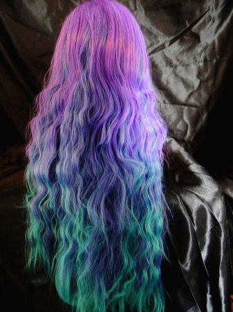 Long Green Purple And Blue Ombre Hair Pictures, Photos, and Images for Facebook, Tumblr, Pinterest, and Twitter