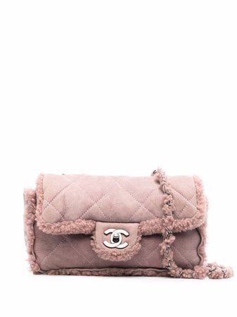 Chanel Pre-Owned 2005-2006 CC shearling-lined shoulder bag - FARFETCH