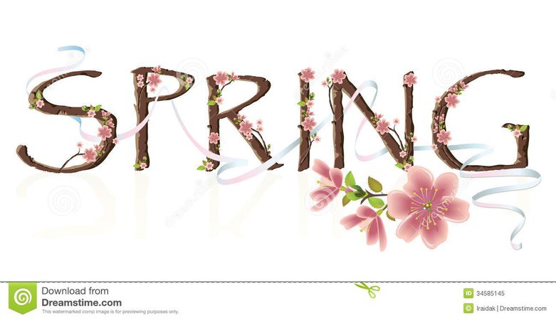 Spring Text stock vector. Illustration of love, floral - 34585145