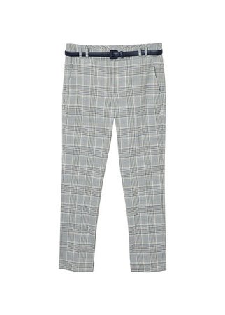 MANGO Straight checkered trousers