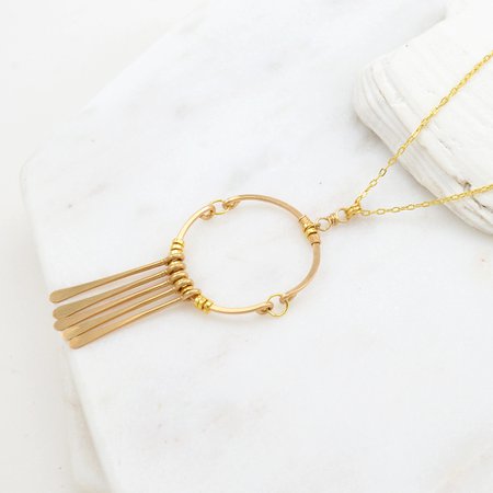 Gold Circle Fringe Necklace — Amy Olson Jewelry