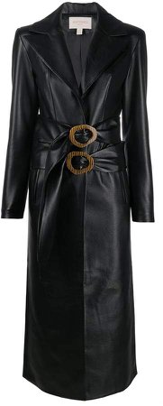 faux leather trench coat