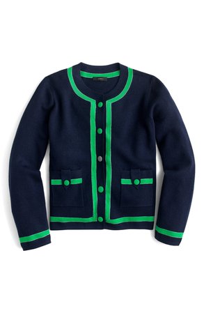 J.Crew Tipped Sweater Jacket (Regular & Plus Size) | Nordstrom