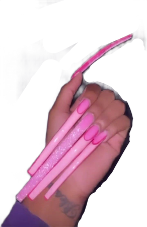 long pink nails