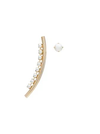 Anton Heunis gold plated brass stud and pearl tube earring £60 - Buy Online - Mobile Friendly, Fast Delivery