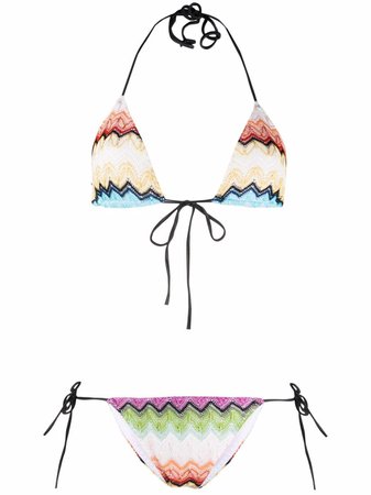 Shop Missoni zigzag knitted bikini set with Express Delivery - FARFETCH