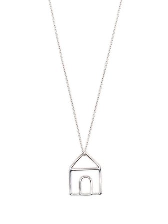 Aliita 9kt White Gold House Pendant Necklace - Farfetch