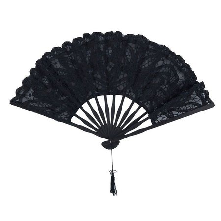 black lace fan