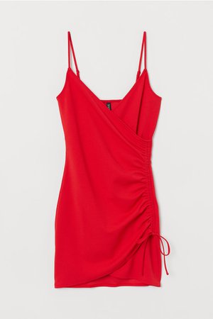 Jersey Dress with Drawstring - Red - | H&M US