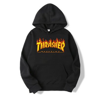 Men Women Hoodie Sweater Hip-hop Skateboard Thrasher Sweatshirts Pullover Coat X | eBay