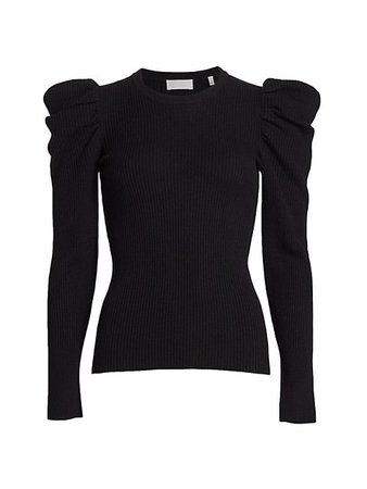 Shop 7 For All Mankind Puff-Shoulder Crewneck Sweater | Saks Fifth Avenue