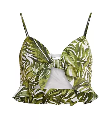 BCBGeneration Palm Frond Print Bralette Top | Bloomingdale's green