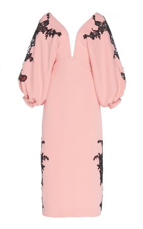 Lace-Appliquéd Crepe Dress by Costarellos | Moda Operandi