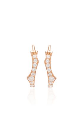 Parulina 18K Rose Gold And Diamond Earrings