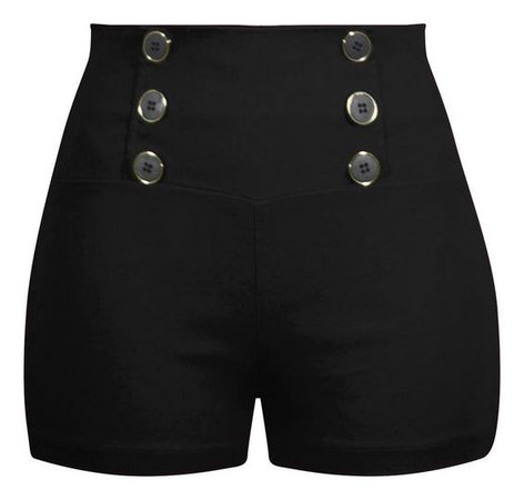 Black 'Pin Me Up/ Pin Up' High Waisted Shorts