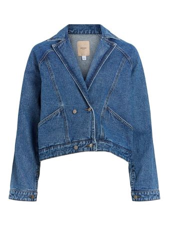 Double-breasted denim jacket
