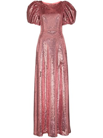 Carolina Herrera puff-sleeve sequin-embellished gown - FARFETCH