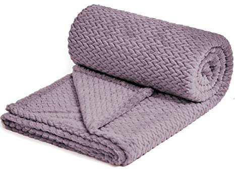 NEWCOSPLAY Flannel Fleece Throw Blanket Lightweight Soft All Season Use (888-light Purple, King(90"x110")): Home & Kitchen