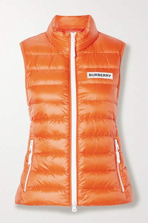 Quilted Shell Down Vest - Orange