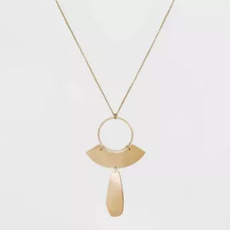 Worn Gold Pendant Necklace - Universal Thread™ Gold : Target